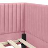 vidaXL Corner Bed Frame with Headboard Pink 100 cm x 200 cm Velvet