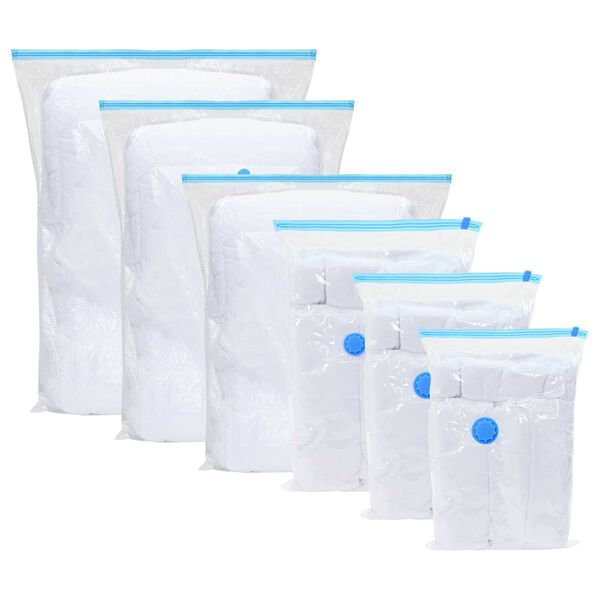 vidaXL Storage Bags Wall-mounted 5 pcs Transparent and Blue 80 x 60 cm