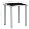 vidaXL Garden Table Black and Silver 41x41x45 cm Steel and Glass