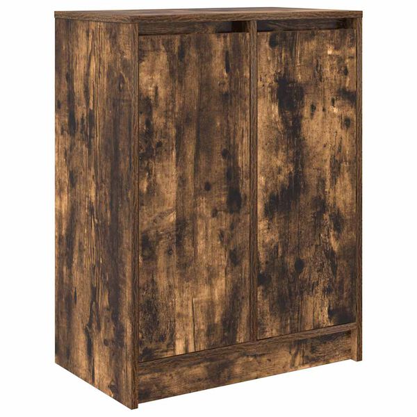 vidaXL Shoe Cabinet Smoked Oak 57x34x76 cm Engineered Wood