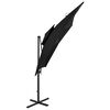 vidaXL Cantilever Garden Parasol with Double Top 250x250 cm Black