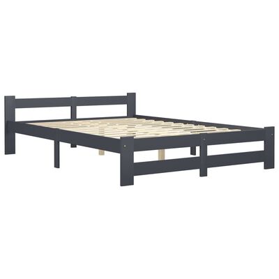vidaXL Bed Frame Dark Grey Solid Pine Wood 120x200 cm