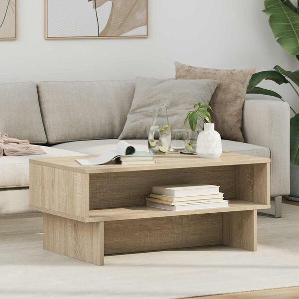 vidaXL Coffee Table Sonoma Oak 80 x 46 x 35 cm Engineered Wood