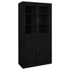 vidaXL Office Cabinet with Sliding Door Black 90x40x180 cm Steel
