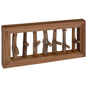 vidaXL Coat Hook Natural 50 x 10 x 25 cm Solid Mahogany Wood