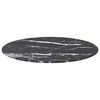 vidaXL Table Top Black &Oslash;60x0.8 cm Tempered Glass with Marble Design
