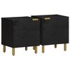 vidaXL Bedside Cabinet 2 pcs Black 40x33x46 cm Solid Wood Mango