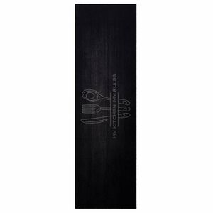 vidaXL Kitchen Rug Black 150 x 45 cm Velvet