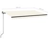 vidaXL Manual Retractable Awning with LED 400x350 cm Cream