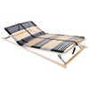 vidaXL Slatted Bed Base Manual Brown 140 x 190 cm Solid Beech Wood