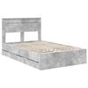 vidaXL Bed Frame with Drawer Concrete Grey 120 x 190 cm Engineer Wood
