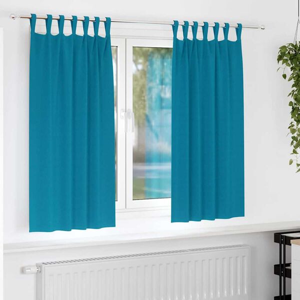 vidaXL Blackout Curtains with Rings 2 pcs Turquoise 175 x 140 cm