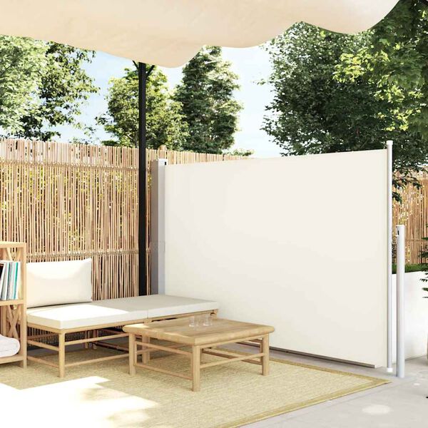vidaXL Patio Retractable Side Awning 140x500 cm Cream