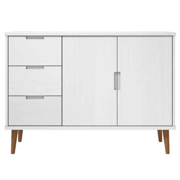 vidaXL Sideboard MOLDE White 113x40x80 cm Solid Wood Pine