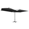 vidaXL Double Parasol with Steel Pole 250x250 cm Black