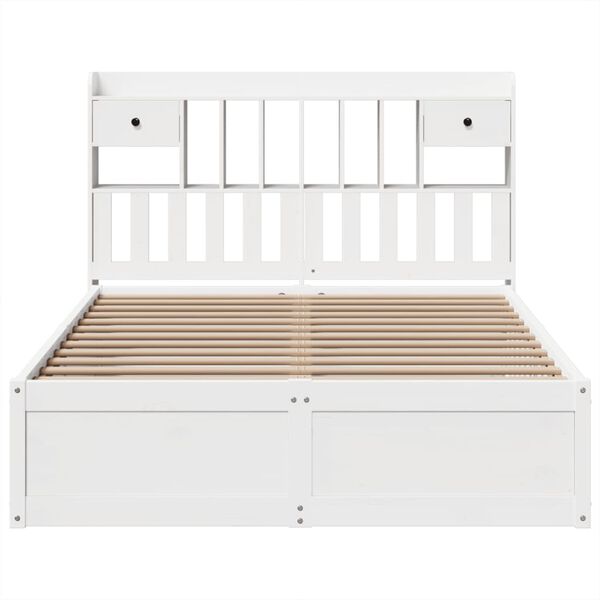 vidaXL Bed Frame without Mattress White 140x190 cm Solid Wood Pine