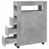 vidaXL Narrow Bathroom Cabinet with Wheels Concrete Grey Engineered Wood