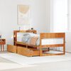 vidaXL Bed Frame without Mattress Wax Brown 100x200 cm Solid Wood Pine