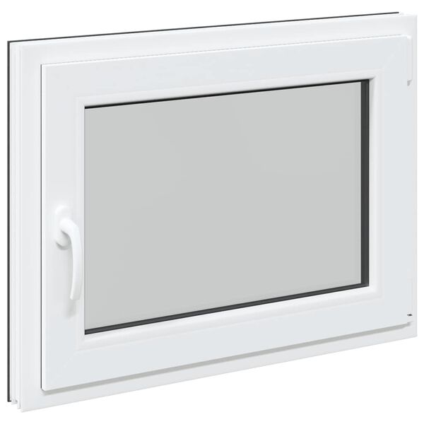 vidaXL Basement Window "RISOR" 80x50 cm Tilt&Turn DIN Right Anthracite