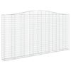 vidaXL Arched Gabion Baskets 2 pcs 400x30x200/220 cm Galvanised Iron
