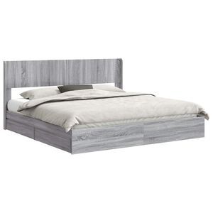vidaXL Bed Frame with Storage and Headboard 2 pcs Engineered Wood