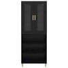vidaXL Highboard Black Oak 69.5 x 34 x 180 cm