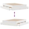 vidaXL Bed Frame without Mattress with Drawers White 140x190 cm Solid Wood Pine