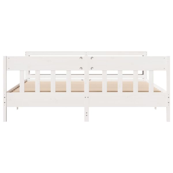 vidaXL Bed Frame without Mattress White 200x200 cm Solid Wood Pine