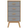 vidaXL Bedside Cabinet OLDEN Grey and Brown Solid Wood Pine