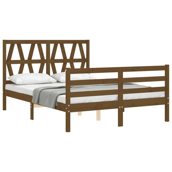 vidaXL Bed Frame without Mattress Honey Brown 140x190 cm Solid Wood