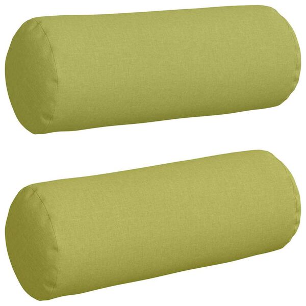 vidaXL Bolster Pillows 2 pcs Light Green Ø 25 x 70 cm Fabric
