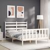 vidaXL Bed Frame without Mattress White Small Double Solid Wood Pine