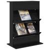vidaXL Magazine Rack Black Oak 70 x 41 x 96 cm Engineered Wood