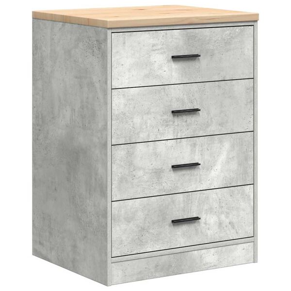 vidaXL Garage Storage Cabinet Concrete Grey 60x51x85 cm Solid Wood Pine