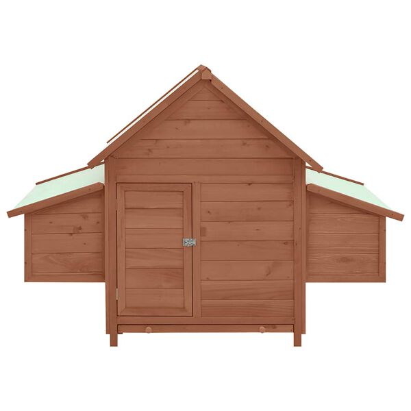 vidaXL Chicken Coop Mocha and White 150x96x110 cm Solid Firwood
