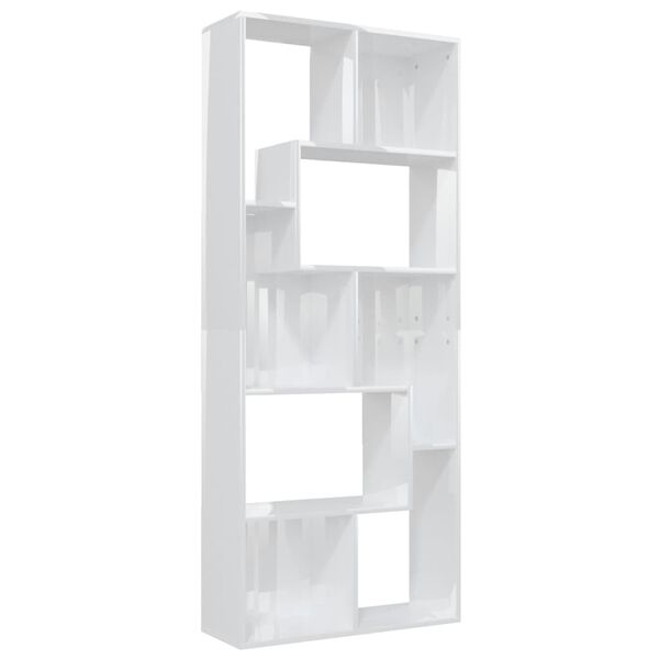 vidaXL Book Cabinet High Gloss White 67x24x161 cm Engineered Wood