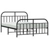 vidaXL Metal Bed Frame without Mattress with Footboard Black 135x190cm