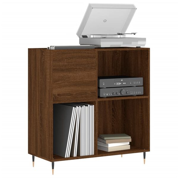 vidaXL Record Cabinet Brown Oak 84.5x38x89 cm Engineered Wood