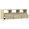 vidaXL TV Wall Cabinet with LED Lights Sonoma Oak 130x31x45 cm