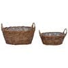 vidaXL Planter Basket with Storage 2 pcs Brown Lacak Rattan