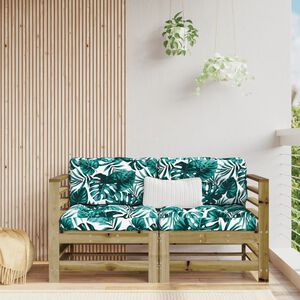 vidaXL Corner Sofa | Wood colour and cream cushions