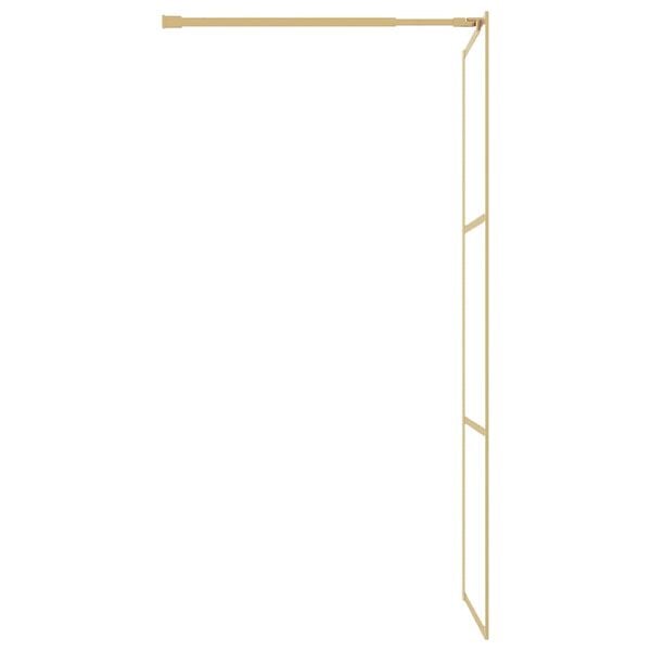 vidaXL Walk-in Shower Wall with Clear ESG Glass Gold 80x195 cm