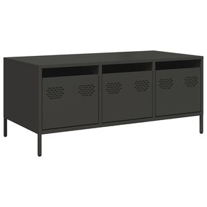 vidaXL Coffee Table Black 101,5x50x43,5 cm Cold-rolled Steel