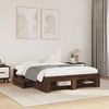 vidaXL Bed Frame without Mattress Brown Oak 140x200 cm Engineered Wood