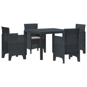 vidaXL Garden Dining Set 5 pcs Anthracite Polypropylene