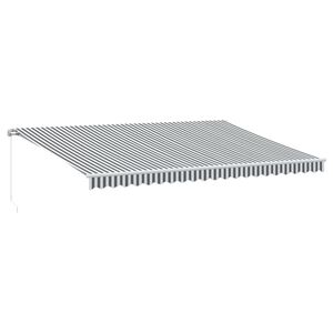 vidaXL Manual Retractable Awning Anthracite&White 500x350 cm