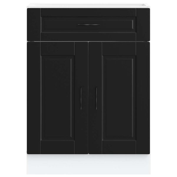 vidaXL Kitchen Base Cabinet Porto Black Engineered Wood