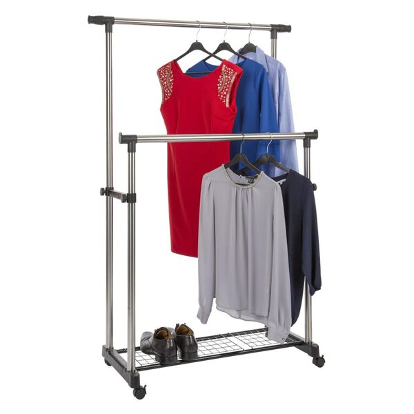 Practo Home Adjustable Clothing Rack with Double Hangers