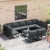 vidaXL Garden Sofa Set with Cushion 9 pcs Black Aluminium