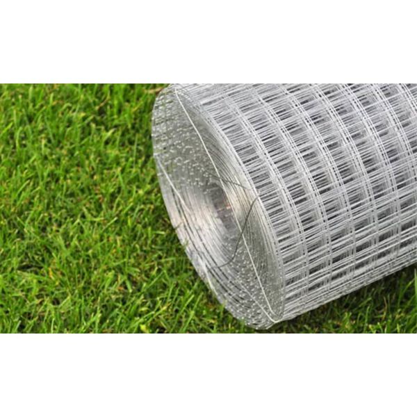 vidaXL Chicken Wire Fence Galvanised Steel 25x1 m Silver